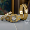 3.6 Princess Cut Diamond Complete Wedding Set - 02US49R